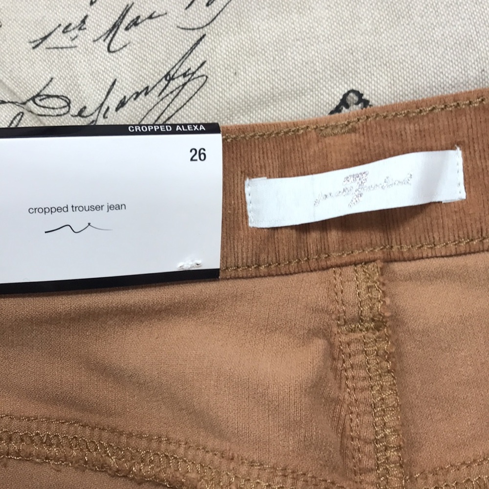 7 For All Mankind Alexa High Waist Crop Wide Leg Corduroy Pants - Picture 6 of 12